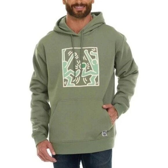 keith haring Other - Keith Haring Men's M Olive Green Hoodie Sweatshirt Art Print K1193